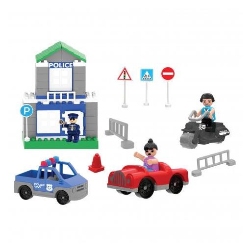 Pilsan építőkészlet forgalomirányítós, autós 57dbos police