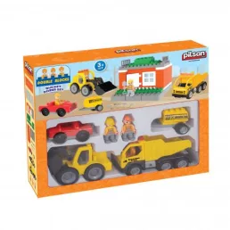 Pilsan építőkészlet dozer autós 57dbos