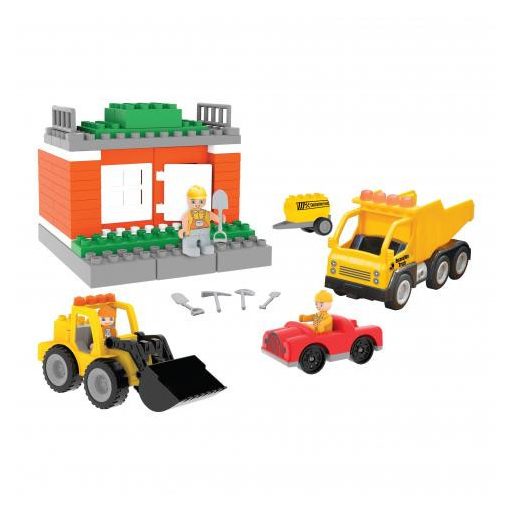 Pilsan építőkészlet dozer autós 57dbos