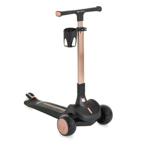 BYOX Aero roller, összecsukható, 50kg-ig, 3 kerekű, arany váz fekete