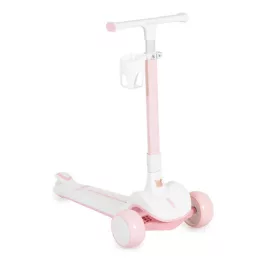   BYOX Aero roller, összecsukható, 50kg-ig, 3 kerekű, váza fehér/rózsaszín