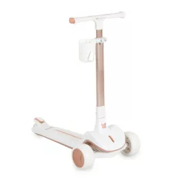   BYOX Aero roller, összecsukható, 50kg-ig, 3 kerekű, arany váz fehér