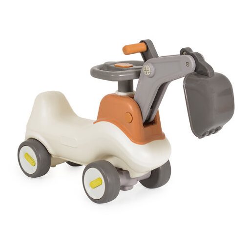 MONI Bumpy ráülős, markoló kanalas bébitaxi kormánnyal szürke/bézs