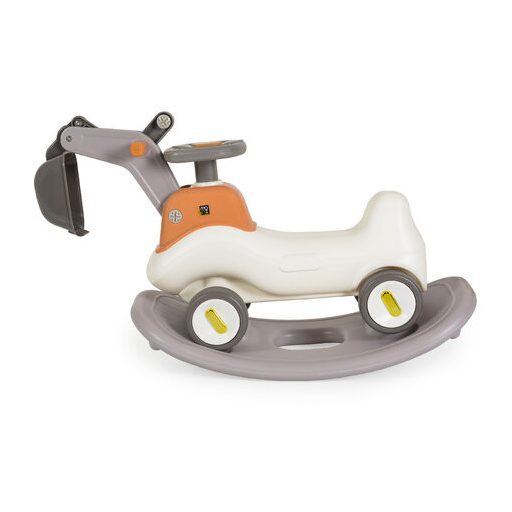 MONI Bumpy ráülős, markoló kanalas bébitaxi kormánnyal szürke/bézs