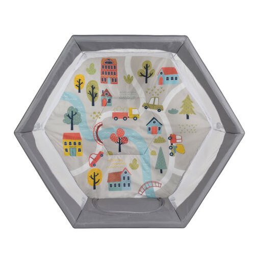 Playbox utazó járóka 6szögletű szürke