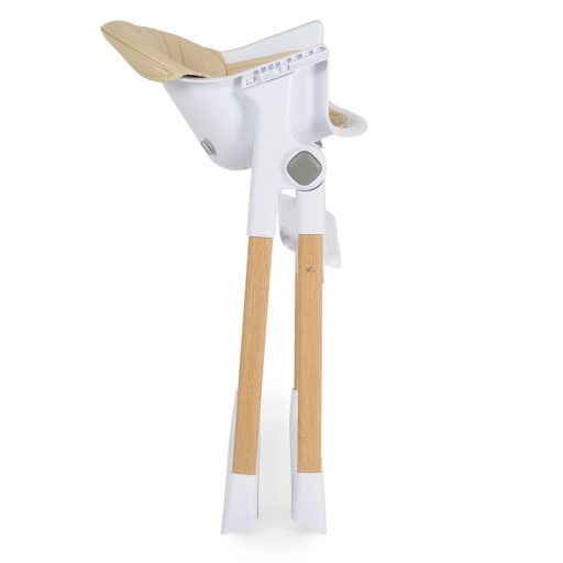 Cangaroo Almond etetőszék bőr ülés fa lábakkal bézs