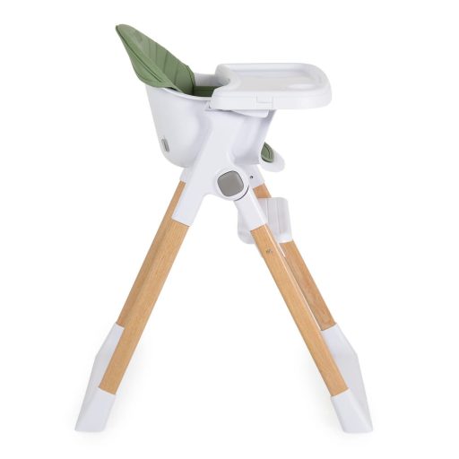 Cangaroo Almond etetőszék bőr ülés fa lábakkal zöld