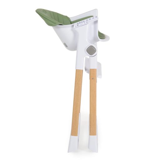 Cangaroo Almond etetőszék bőr ülés fa lábakkal zöld