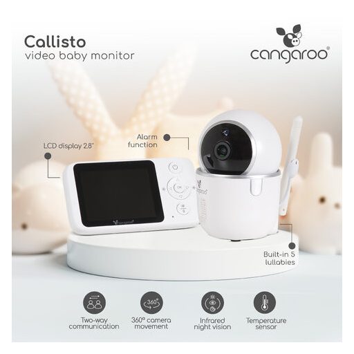 Callisto bébimonitor, bébiőr lcd 7cm kijelzővel fehér