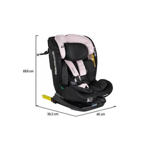 Vamos autós ülés 40-150cm 360 forgatható pink