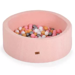   MONI TOYS Labdamedence 200db 5,5cm arany labdával rózsaszín