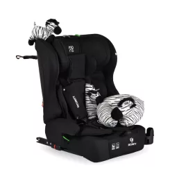   MONI Security autós ülés belső övvel, isofix, ajándék 2plüss+párna 76-150cm fekete