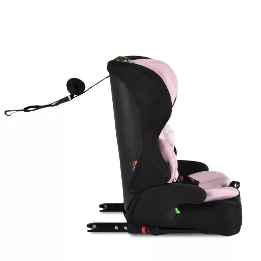 MONI Security autós ülés belső övvel, isofix, ajándék 2plüss+párna 76-150cm pink