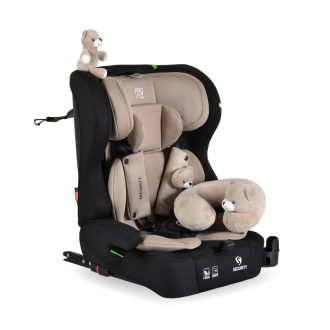   MONI Security autós ülés belső övvel, isofix, ajándék 2plüss+párna 76-150cm bézs