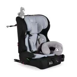   MONI Security autós ülés belső övvel, isofix, ajándék 2plüss+párna 76-150cm szürke