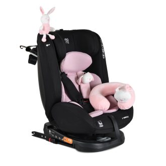   MONI I-maxx autós ülés, isofix, forgatható, 2 plüss+párna 40-150cm pink