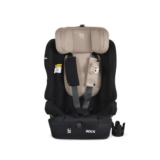 MONI Rock autós ülés 76-150cm, 2játékkal, pohártartó, belső öv, isofix nélkül bézs
