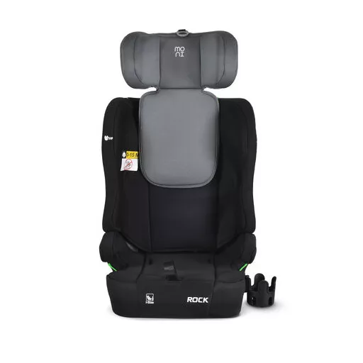 MONI Rock autós ülés 76-150cm, 2játékkal, pohártartó, belső öv, isofix nélkül szürke