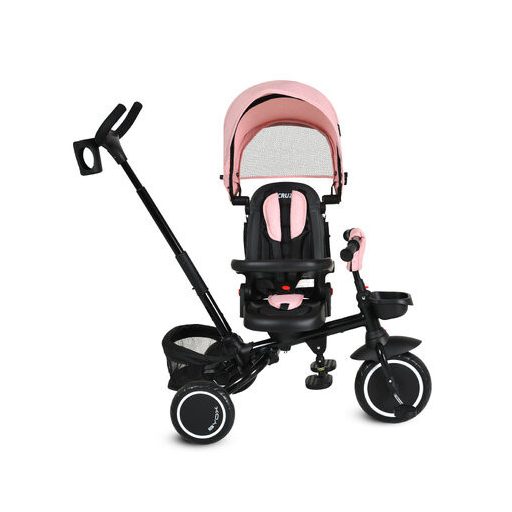 BYOX Cruz tricikli napfénytetővel, összecsukható pink