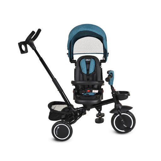 BYOX Cruz tricikli napfénytetővel, összecsukható türkiz