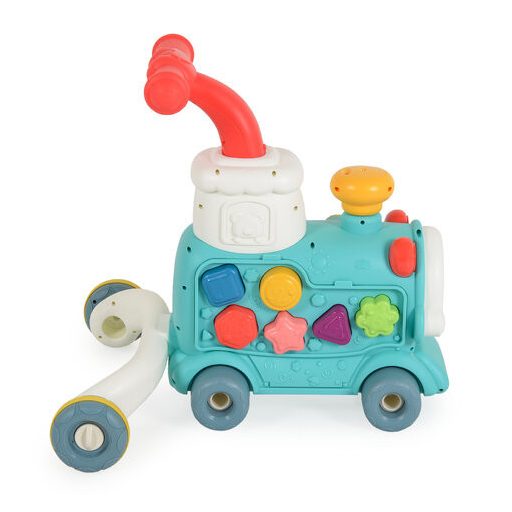 MONI TOYS Happy train járássegítő vonat kockákkal formabedobós menta