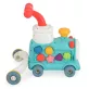   MONI TOYS Happy train járássegítő vonat kockákkal formabedobós menta