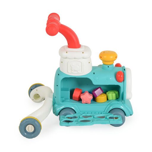 MONI TOYS Happy train járássegítő vonat kockákkal formabedobós menta