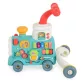   MONI TOYS Happy train járássegítő vonat kockákkal formabedobós menta
