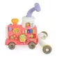   MONI TOYS Happy train járássegítő vonat kockákkal formabedobós pink