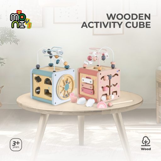 Moni activity kocka xilofonnal, drót pályával rózsaszín