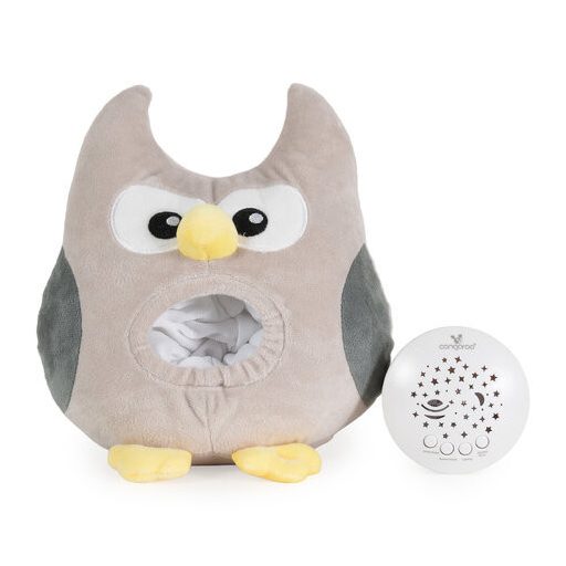 CANGAROO Lamp plüss projector lámpa fehér zajjal bagoly