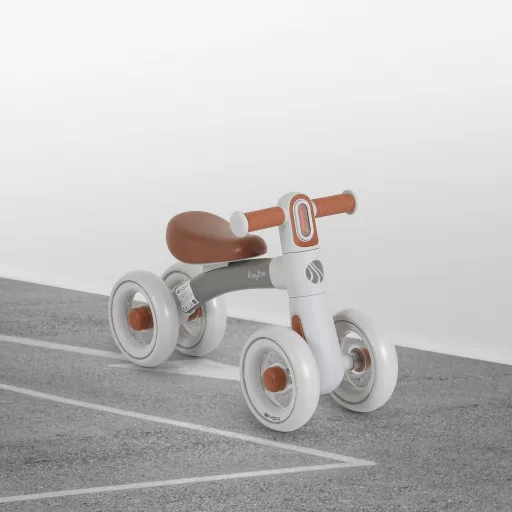 BYOX Rollybo mini futóbicikli 4 kerekű szürke/barna üléssel