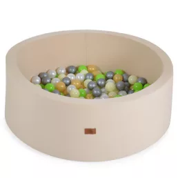   MONI TOYS Labdamedence 90 cm 200db 5,5cm zöld labdával bézs