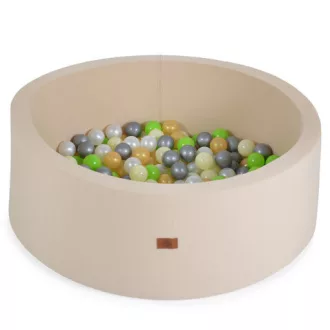   MONI TOYS Labdamedence 90 cm 200db 5,5cm zöld labdával bézs