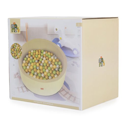 MONI TOYS Labdamedence 90 cm 200db 5,5cm zöld labdával bézs