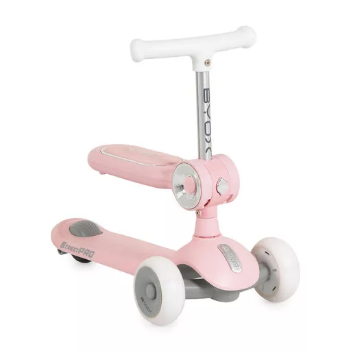 BYOX Streetpro roller 2in1 üléssel, zenél, 30kg-ig pink