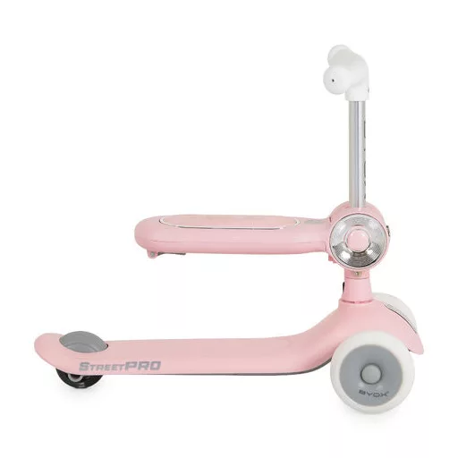 BYOX Streetpro roller 2in1 üléssel, zenél, 30kg-ig pink