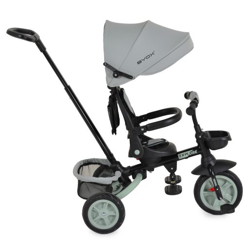 BYOX Explore tricikli összecsukható tolókaros zöld