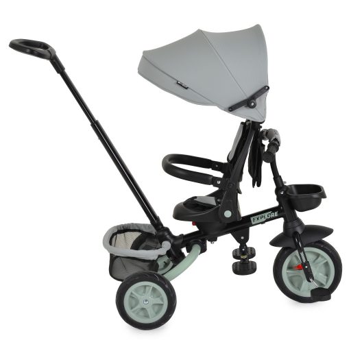 BYOX Explore tricikli összecsukható tolókaros zöld