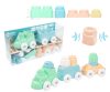 Mochtoys play&squish puha vonat és kocka szett 12db pasztell