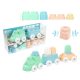 Mochtoys play&squish puha vonat és kocka szett 12db pasztell