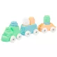  Mochtoys play&squish puha vonat és kocka szett 12db pasztell