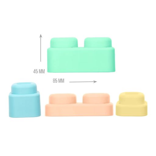 Mochtoys play&squish puha vonat és kocka szett 12db pasztell