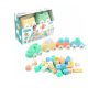 Mochtoys play&squish puha vonat építőkocka nagy szett 12+4dbos pasztell zöld
