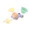 Mochtoys homokozó szett 6 részes, vödrös dömperrel pasztell zöld/sárga