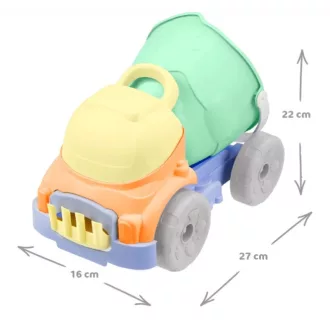   Mochtoys homokozó szett 6 részes, vödrös dömperrel pasztell zöld/sárga