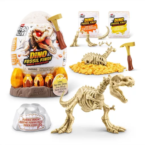 Robo Alive dinó fosszília - Borostyán kaland meglepetés szett