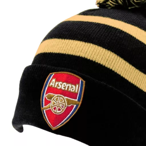 Arsenal sapka kötött bojtos fekete-arany