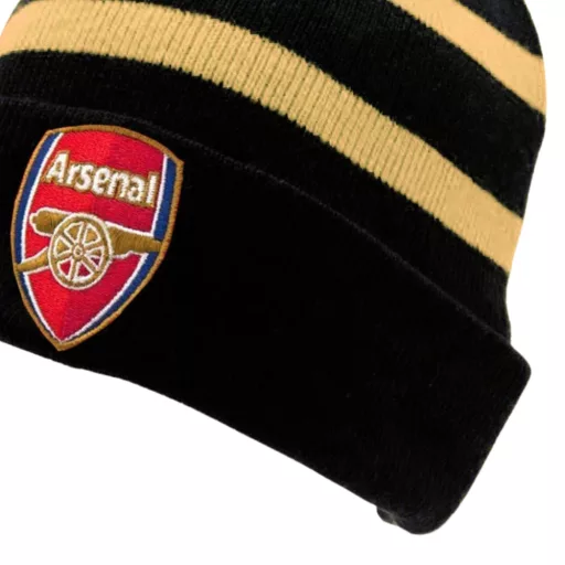 Arsenal sapka kötött bojtos fekete-arany
