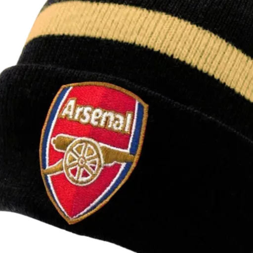 Arsenal sapka kötött bojtos fekete-arany